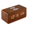 Best Gift Wooden Digital LED Alarm Clock Children's Alarm Clock Wooden wireless charger with Alarm Clock